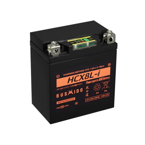 Мото BUSHIDO HCX8L-i (YTX7L-BS, 9,5Ah) обр